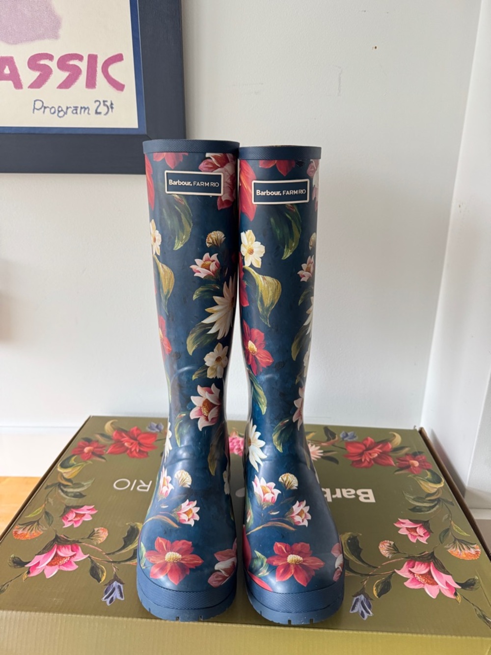 Farm Rio X Barbour Wild flower rain boots